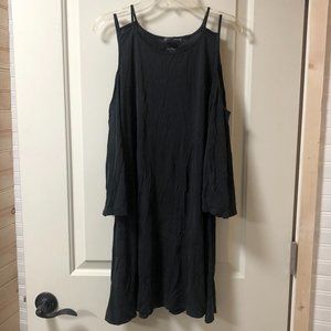 Dark Gray Open Shoulder Mini Dress